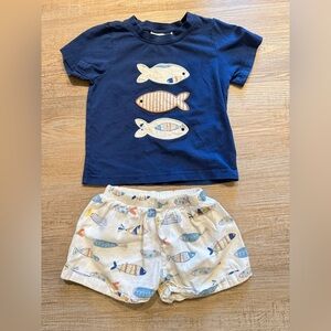Blue Fish T-Shirt and Shorts Set